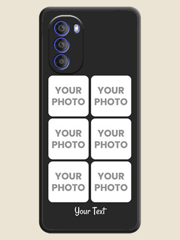 Custom Floral Art with 6 Image Holder on Photo on Space Black Soft Matte Mobile Case - Motorola G51 5G - alternate view