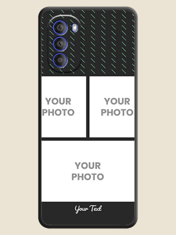 Custom Cross Dotted Pattern with 2 Image Holder on Personalised Space Black Soft Matte Cases - Motorola G51 5G - alternate view