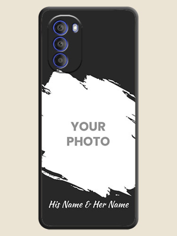 Custom Grunge Brush Strokes on Photo on Space Black Soft Matte Back Cover - Motorola G51 5G - alternate view