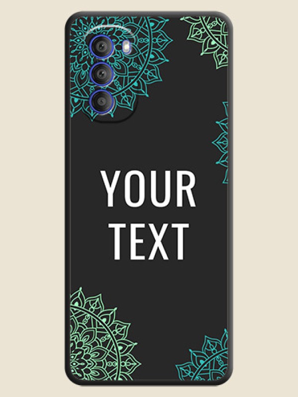 Custom Your Name with Floral Design on Space Black Custom Soft Matte Back Cover - Motorola G51 5G - alternate view