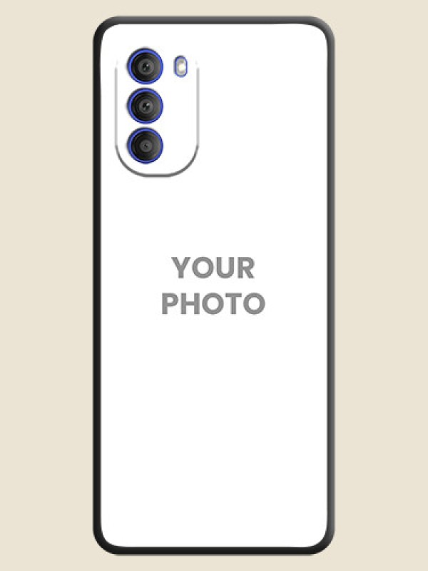 Custom Full Single Pic Upload On Space Black Personalized Soft Matte Phone Covers -Motorola G51 5G - alternate view