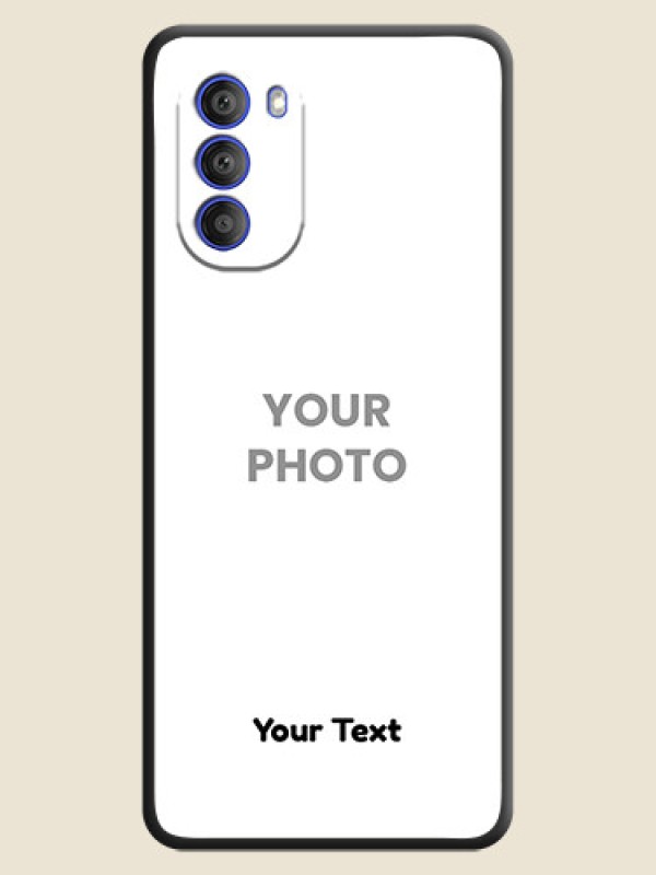Custom Full Single Pic Upload With Text On Space Black Personalized Soft Matte Phone Covers -Motorola G51 5G - alternate view
