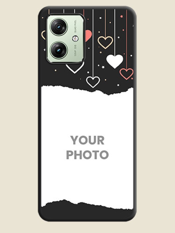 Custom Love Hangings with Splash Wave Picture On Space Black Custom Soft Matte Mobile Back Cover - Motorola G54 5G - alternate view