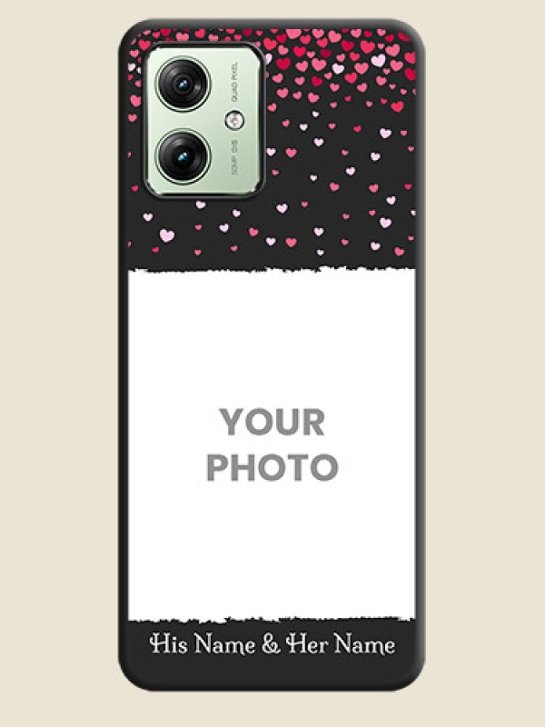 Custom Fall in Love with Your Partner on Photo On Space Black Custom Soft Matte Mobile Back Cover - Motorola G54 5G - alternate view