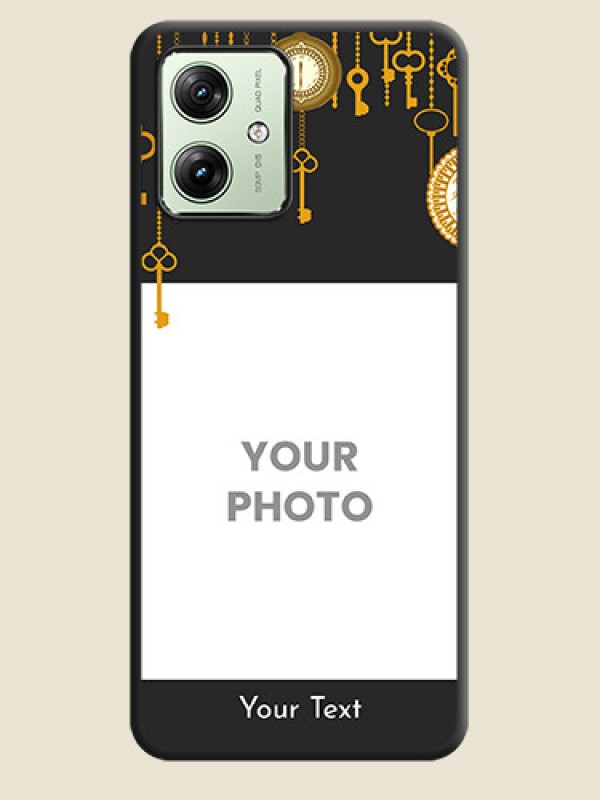 Custom Decorative Design with Text On Space Black Custom Soft Matte Mobile Back Cover - Motorola G54 5G - alternate view