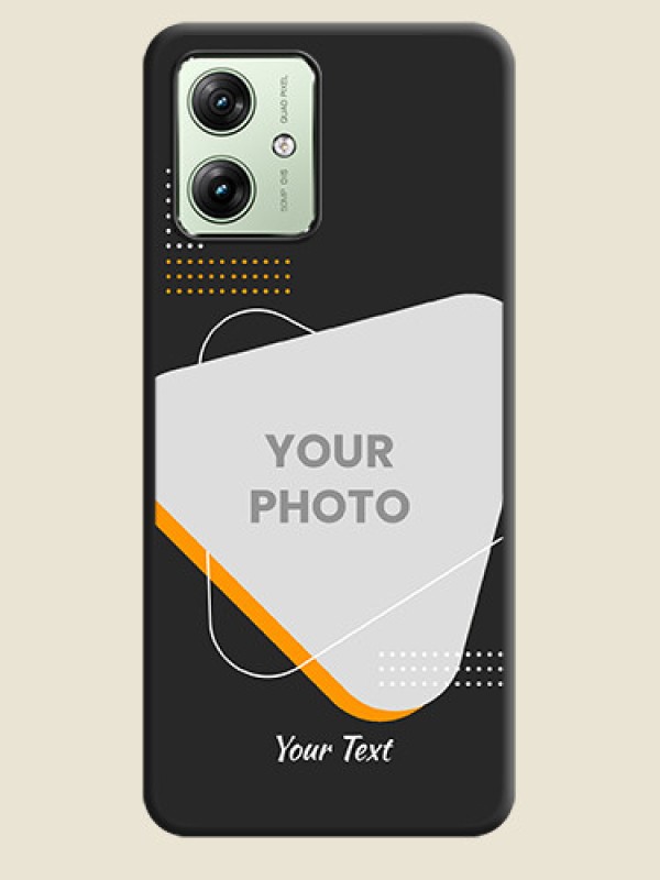 Custom Yellow Triangle on Photo On Space Black Custom Soft Matte Mobile Back Cover - Motorola G54 5G - alternate view