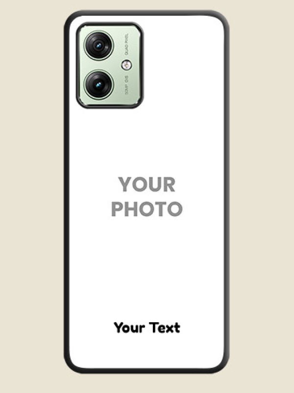Custom Full Single Pic Upload With Text On Space Black Custom Soft Matte Mobile Back Cover - Motorola G54 5G - alternate view