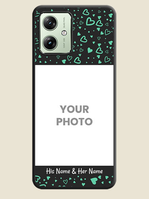 Custom Sea Green Indefinite Love Pattern - Photo on Space Black Soft Matte Mobile Cover - Motorola G64 5G - alternate view