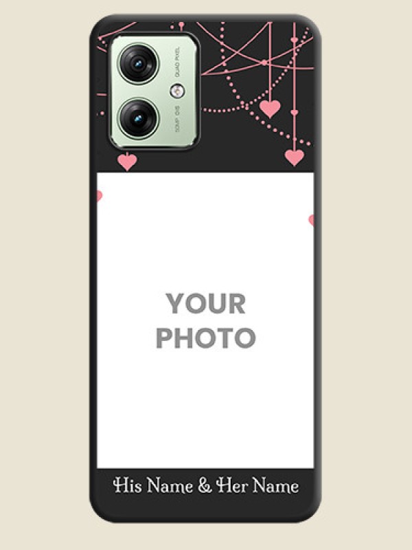 Custom Pink Love Hangings with Text on Space Black Custom Soft Matte Back Cover - Motorola G64 5G - alternate view
