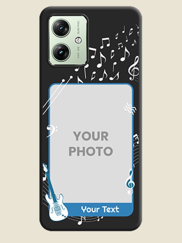 Custom Musical Theme Design with Text - Photo on Space Black Soft Matte Mobile Case - Motorola G64 5G - alternate view