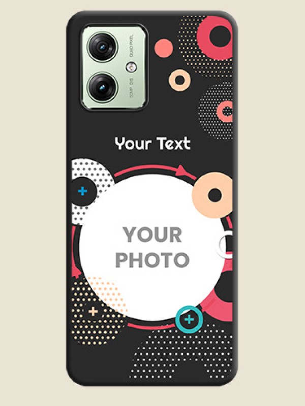 Custom Multicoloured Round Image on Personalised Space Black Soft Matte Cases - Motorola G64 5G - alternate view