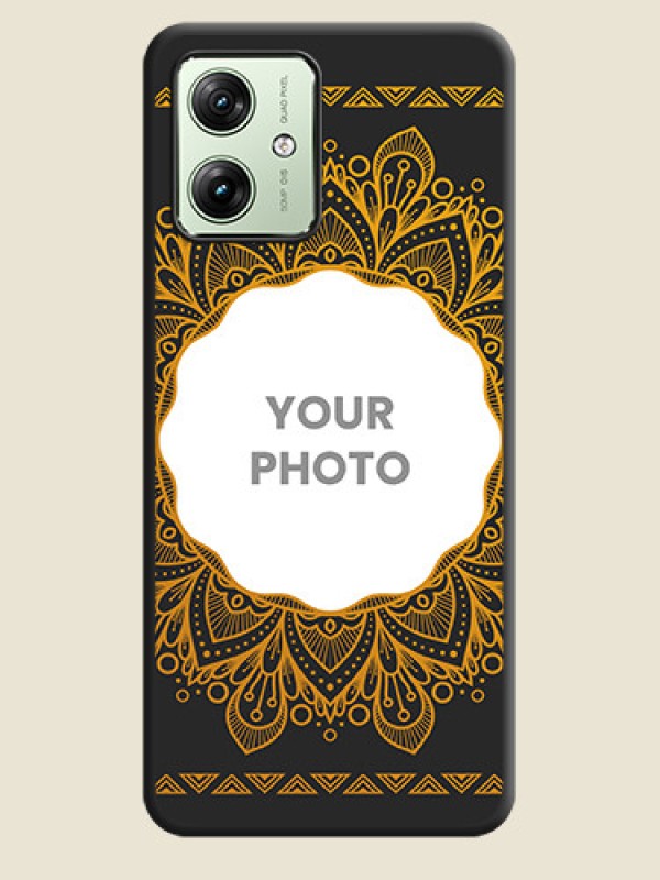 Custom Round Image with Floral Design - Photo on Space Black Soft Matte Mobile Cover - Motorola G64 5G - alternate view