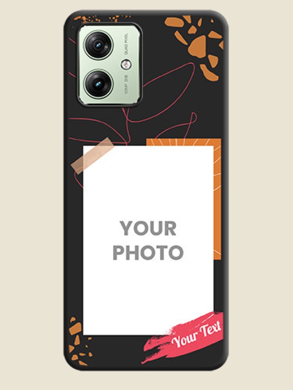 Custom Orange Photo Frame on Space Black Custom Soft Matte Phone Back Cover - Motorola G64 5G - alternate view