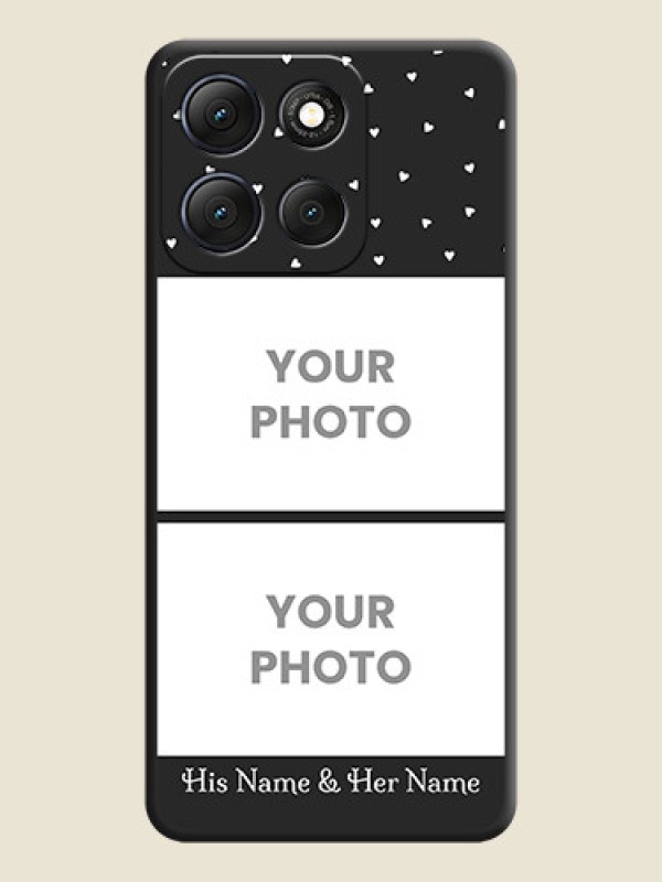 Custom Miniature Love Symbols with Name On Space Black Custom Soft Matte Mobile Back Cover - Motorola G86 Power 5G - alternate view