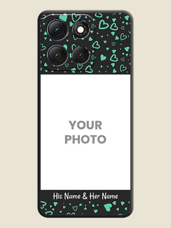 Custom Sea Green Indefinite Love Pattern on Photo On Space Black Custom Soft Matte Mobile Back Cover - Motorola G86 Power 5G - alternate view