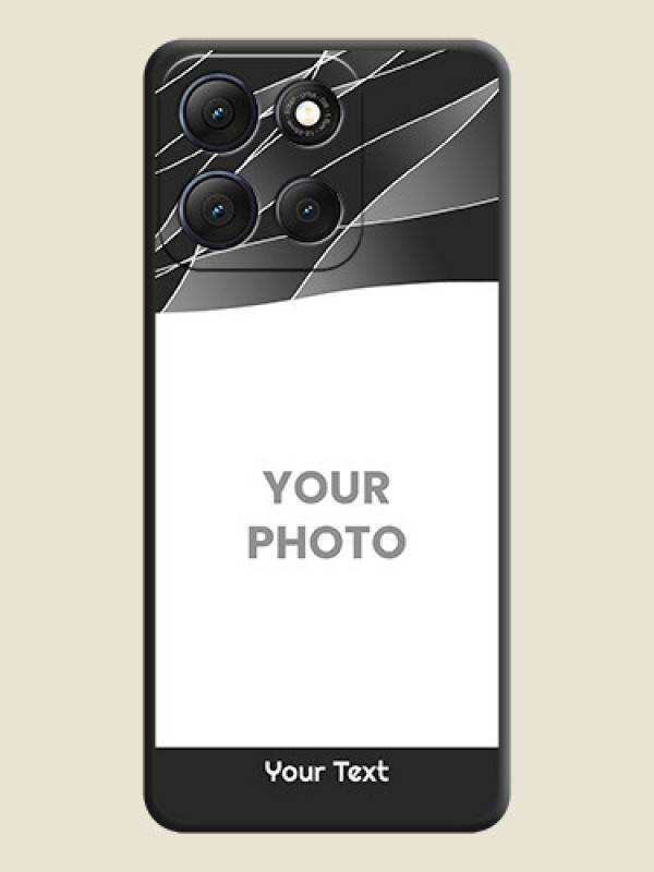 Custom Mixed Wave Lines on Photo On Space Black Custom Soft Matte Mobile Back Cover - Motorola G86 Power 5G - alternate view