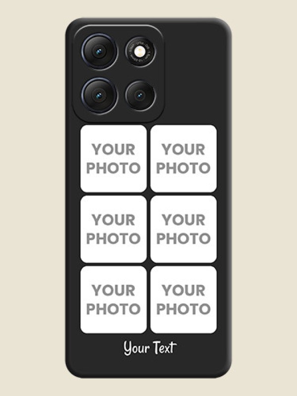 Custom Floral Art with 6 Image Holder on Photo On Space Black Custom Soft Matte Mobile Back Cover - Motorola G86 Power 5G - alternate view