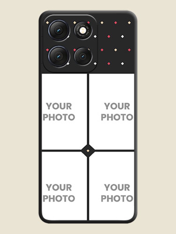 Custom Multicolor Dotted Pattern with 4 Image Holder On Space Black Custom Soft Matte Mobile Back Cover - Motorola G86 Power 5G - alternate view