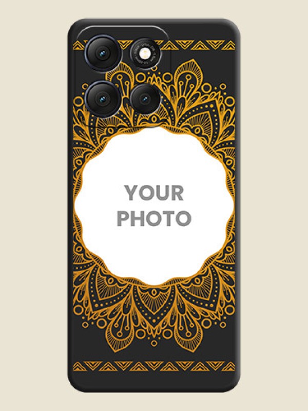 Custom Round Image with Floral Design On Space Black Custom Soft Matte Mobile Back Cover - Motorola G86 Power 5G - alternate view