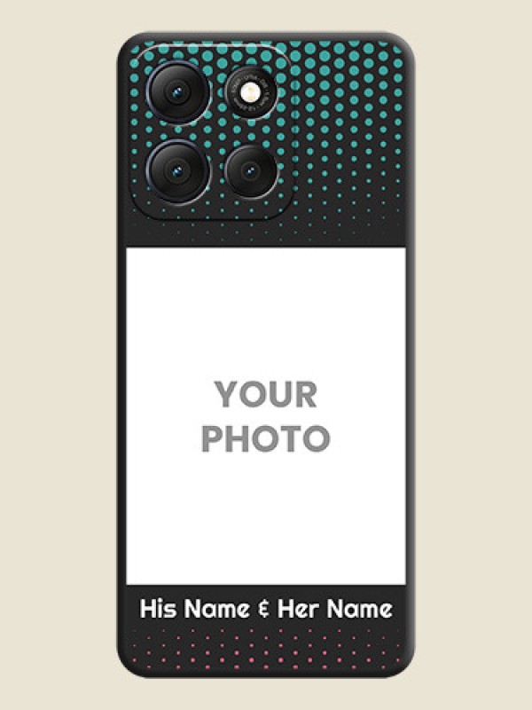 Custom Faded Dots with Grunge Photo Frame and Text On Space Black Custom Soft Matte Mobile Back Cover - Motorola G86 Power 5G - alternate view