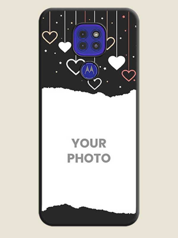 Custom Love Hangings with Splash Wave Picture on Space Black Custom Soft Matte Phone Back Cover - Motorola G9 - alternate view