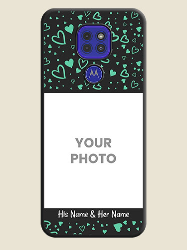 Custom Sea Green Indefinite Love Pattern on Photo on Space Black Soft Matte Mobile Cover - Motorola G9 - alternate view