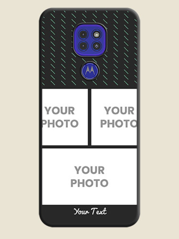 Custom Cross Dotted Pattern with 2 Image Holder  on Personalised Space Black Soft Matte Cases - Motorola G9 - alternate view