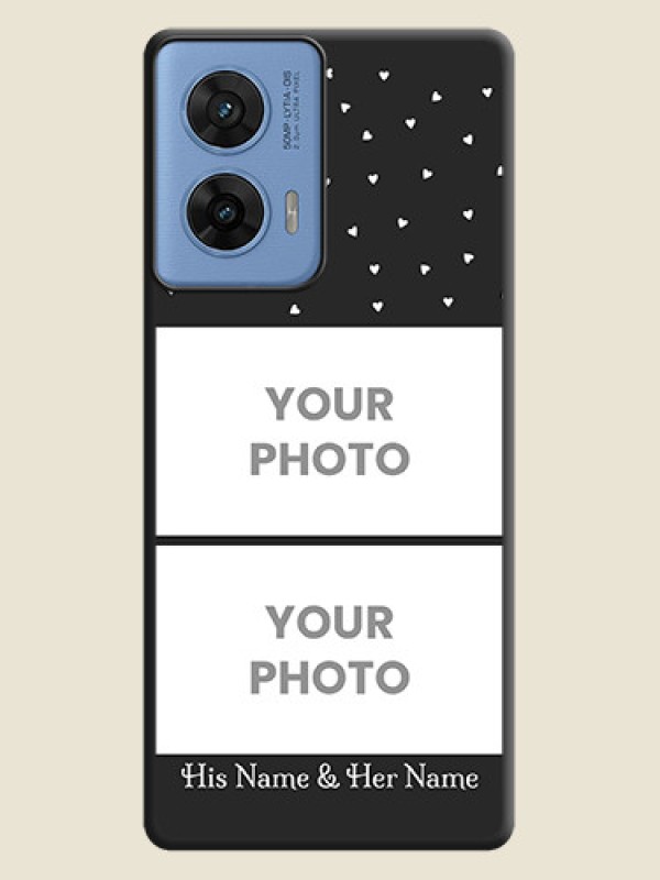 Custom Miniature Love Symbols with Name On Space Black Custom Soft Matte Mobile Back Cover - Motorola G96 5G - alternate view