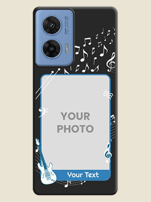 Custom Musical Theme Design with Text on Photo On Space Black Custom Soft Matte Mobile Back Cover - Motorola G96 5G - alternate view