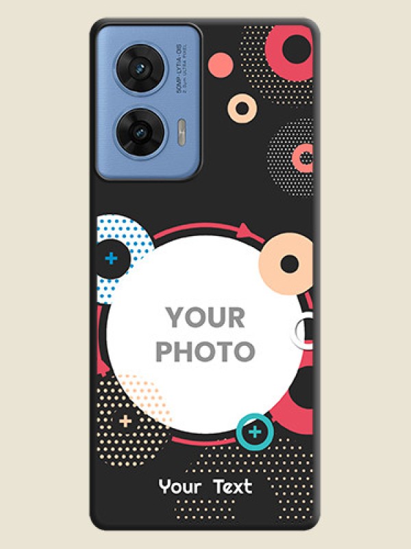 Custom Multicoloured Round Image On Space Black Custom Soft Matte Mobile Back Cover - Motorola G96 5G - alternate view