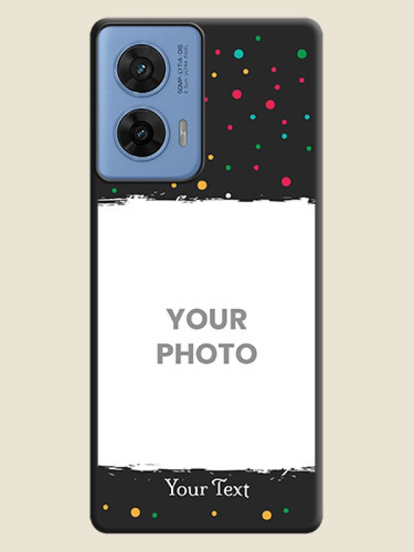 Custom Multicolor Dotted Pattern with Text On Space Black Custom Soft Matte Mobile Back Cover - Motorola G96 5G - alternate view
