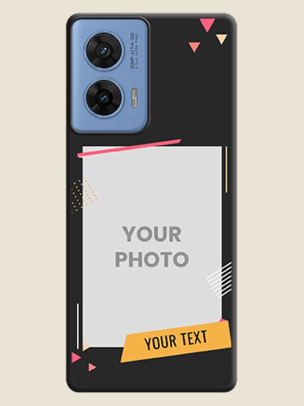 Custom Photo Frame with Triangle Small Dots on Photo On Space Black Custom Soft Matte Mobile Back Cover - Motorola G96 5G - alternate view