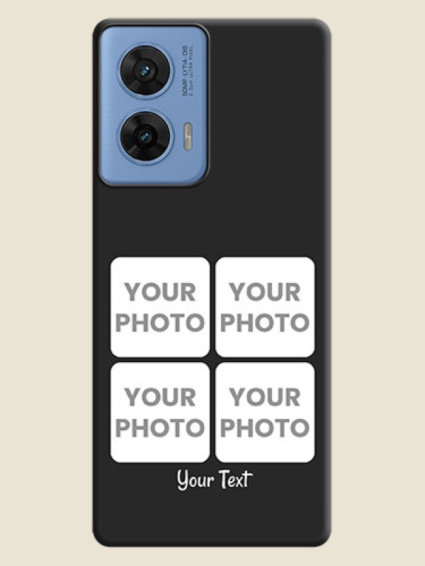 Custom Floral Art with 6 Image Holder on Photo On Space Black Custom Soft Matte Mobile Back Cover - Motorola G96 5G - alternate view