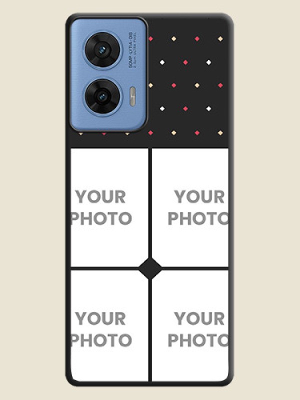 Custom Multicolor Dotted Pattern with 4 Image Holder On Space Black Custom Soft Matte Mobile Back Cover - Motorola G96 5G - alternate view