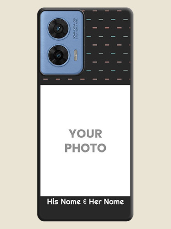 Custom Line Pattern Design with Text On Space Black Custom Soft Matte Mobile Back Cover - Motorola G96 5G - alternate view
