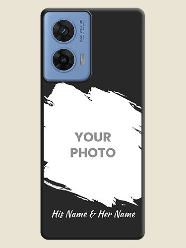 Custom Grunge Brush Strokes on Photo On Space Black Custom Soft Matte Mobile Back Cover - Motorola G96 5G - alternate view