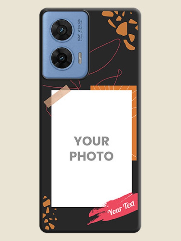 Custom Orange Photo Frame On Space Black Custom Soft Matte Mobile Back Cover - Motorola G96 5G - alternate view