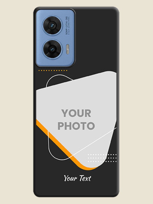 Custom Yellow Triangle on Photo On Space Black Custom Soft Matte Mobile Back Cover - Motorola G96 5G - alternate view