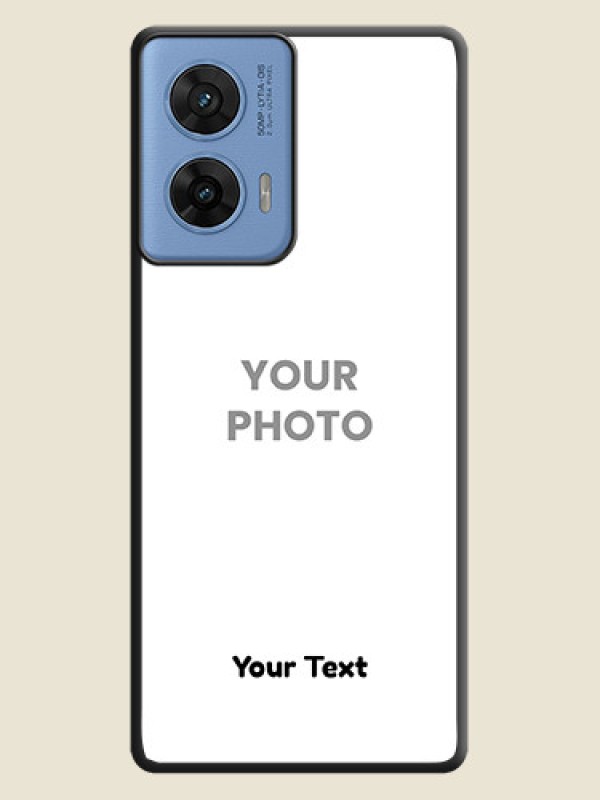 Custom Full Single Pic Upload With Text On Space Black Custom Soft Matte Mobile Back Cover - Motorola G96 5G - alternate view