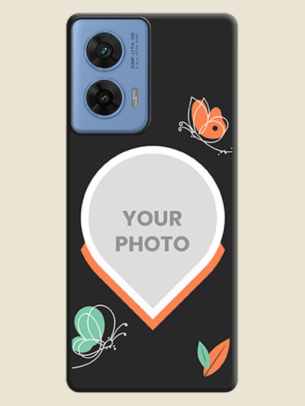 Custom Upload Pic With Simple Butterly Design On Space Black Custom Soft Matte Mobile Back Cover - Motorola G96 5G - alternate view