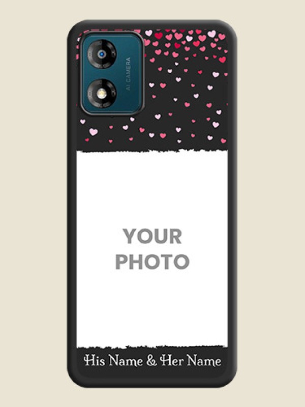 Custom Fall in Love with Your Partner  on Photo on Space Black Soft Matte Phone Cover - Motorola Moto E13 - alternate view