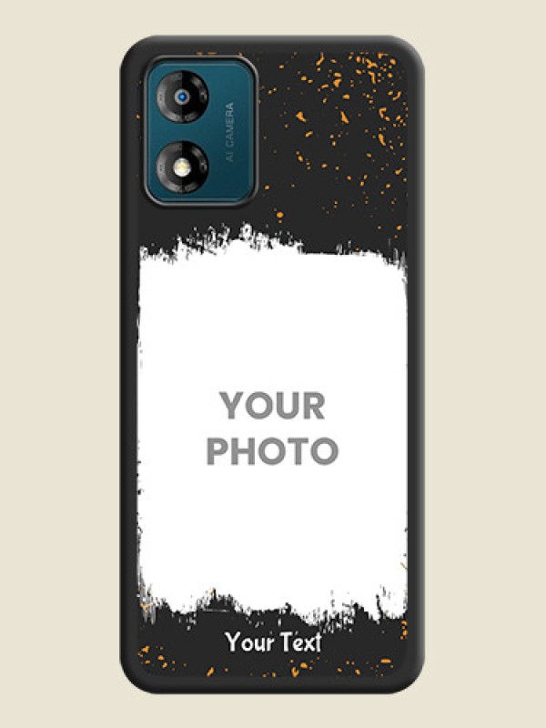 Custom Spray Free Design on Photo on Space Black Soft Matte Phone Cover - Motorola Moto E13 - alternate view