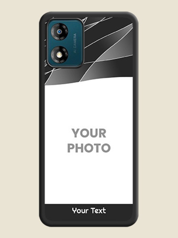 Custom Mixed Wave Lines on Photo on Space Black Soft Matte Mobile Cover - Motorola Moto E13 - alternate view