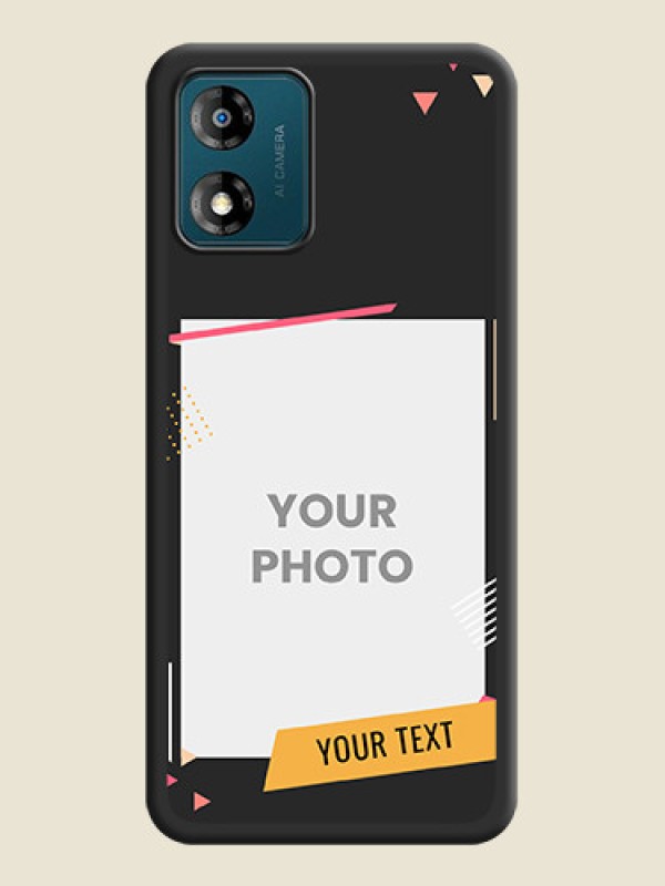 Custom Photo Frame with Triangle Small Dots on Photo on Space Black Soft Matte Back Cover - Motorola Moto E13 - alternate view