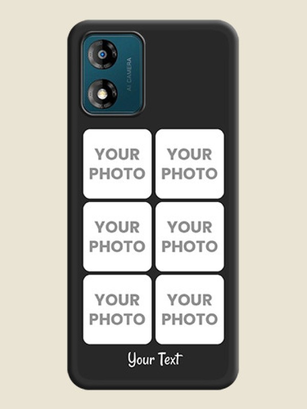 Custom Floral Art with 6 Image Holder on Photo on Space Black Soft Matte Mobile Case - Motorola Moto E13 - alternate view