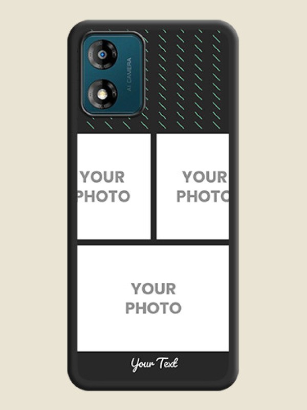 Custom Cross Dotted Pattern with 2 Image Holder  on Personalised Space Black Soft Matte Cases - Motorola Moto E13 - alternate view