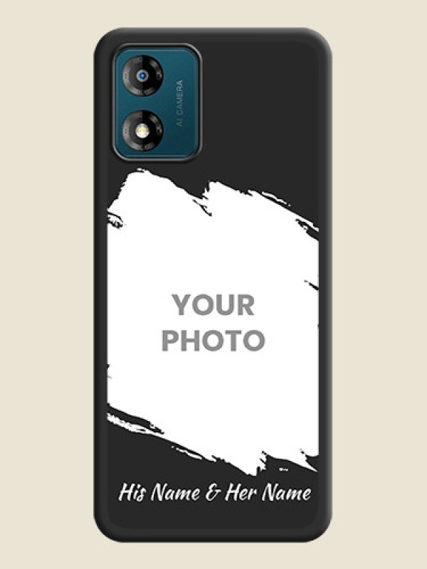 Custom Grunge Brush Strokes on Photo on Space Black Soft Matte Back Cover - Motorola Moto E13 - alternate view