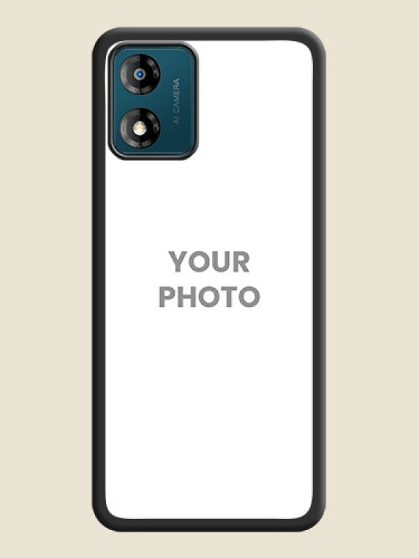 Custom Full Single Pic Upload On Space Black Personalized Soft Matte Phone Covers -Motorola Moto E13 - alternate view