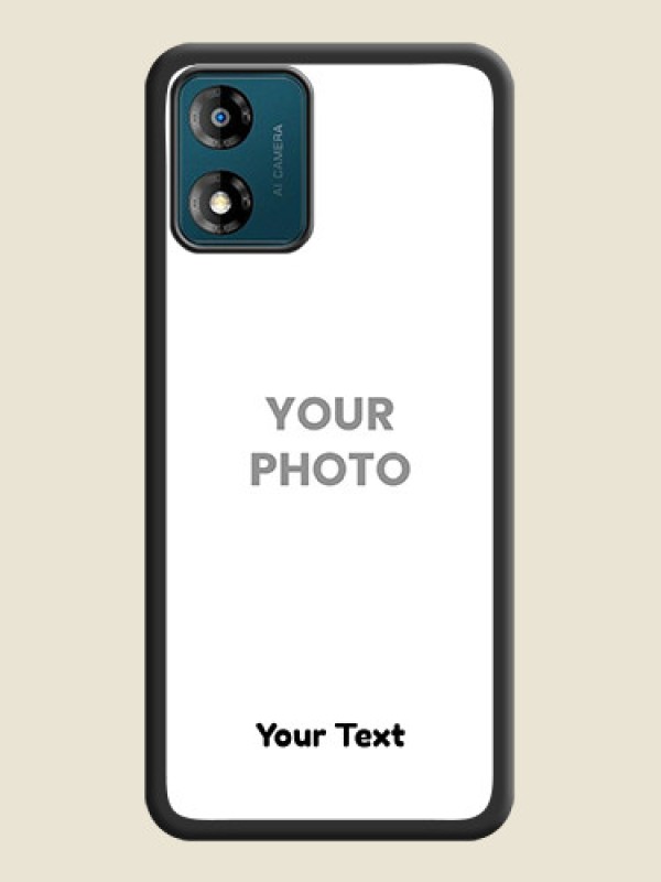 Custom Full Single Pic Upload With Text On Space Black Personalized Soft Matte Phone Covers -Motorola Moto E13 - alternate view