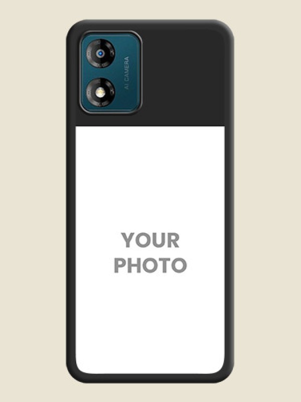 Custom Image Upload With Space Black Color On Custom Soft Matte Mobile Back Cover - Motorola Moto E13 - alternate view